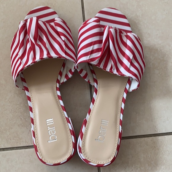 red and white stripped heeled-sandals! - Picture 2 of 4